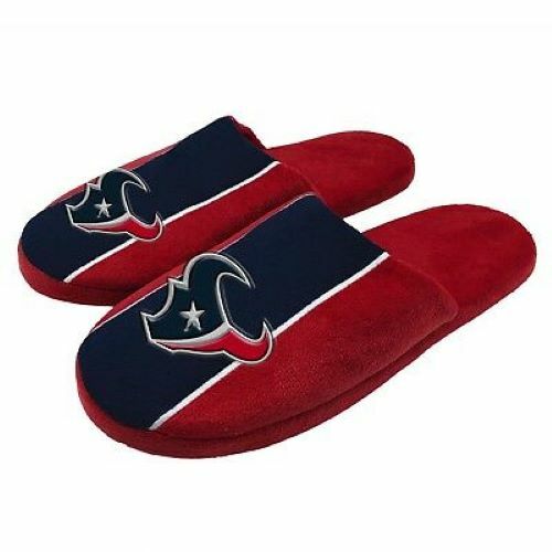 SAOLA Coppia di pantofole da uomo FOCO NFL Houston Texans taglia 13 14 slip on suola rigida