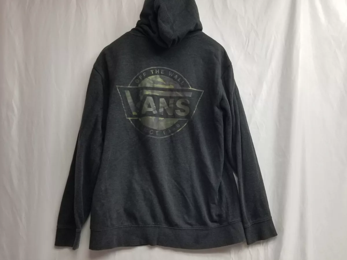 Vans Hoodie Camo Logo Mens Size Large pullover Sweatshirt Skateboard