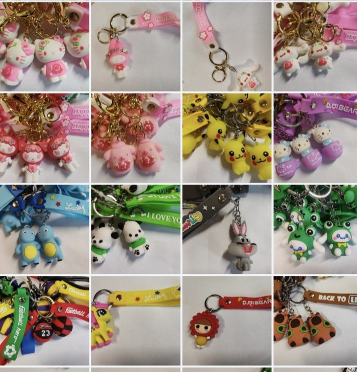 Wholesale Cute Character Keyrings Joblot 5 10 20 50 100 Party Bag Favours Charm image 5