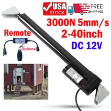 12V Linear Actuator with Remote Heavy Duty Waterproof Stroke 2"~40" 660LBS 3000N