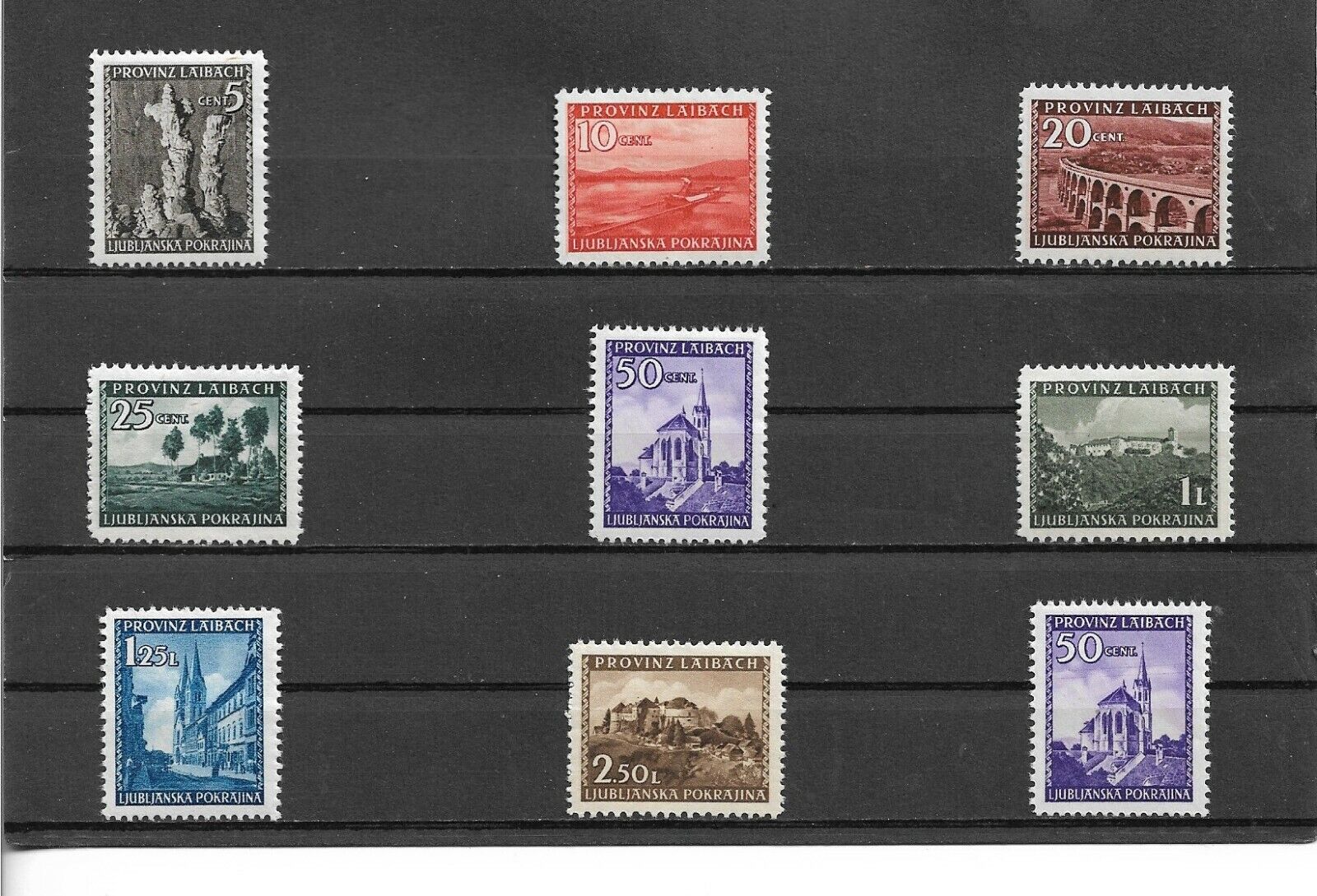 Lublana 1945, znaczki pojedyncze do wyboru z nr śr.: 45 - 60 **, post fresh ** Nowa cena specjalna