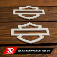 Adesivi 3D HARLEY DAVIDSON (COPPIA) - logo sticker in rilevo - bianco