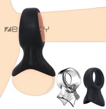 3in1 Soft Silicone Scrotum Testicle Squeeze Ring Ball Stretcher Enhancer for Men