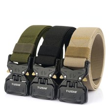 Military Tactical Belt Male Alloy Quick Release Buckle Strong Nylon Trouser Belt