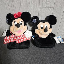Vintage Mickey Mouse Minnie Mouse Disney Hand Puppets 11" Applause Plush New