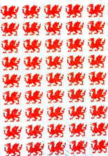 45 Welsh Dragons Vinyl Decal stickers cards, glasses,