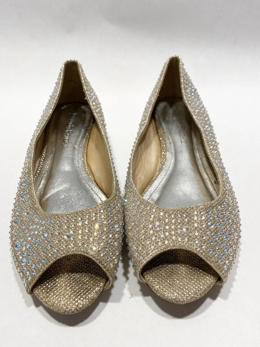 David Bridal Shoes Gold Champagne