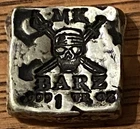 Skull and Bones 1 Oz. .999 Hand Poured Fine Silver by MK Bars