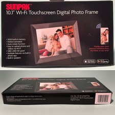  NEW Wi-Fi Touchscreen 10.1  HD Digital Photo / Video Frame SUNPAK Black SEALED