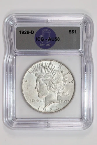 1926-D PEACE DOLLAR ICG AU58