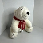 Coca Cola White Polar Teddy Bear Plush  12" Stuffed Animal Toy, Vintage 1993,