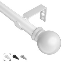 Curtain Rods For Windows 31- 46 58 Inch Small White Curtain Rod Adjustable B