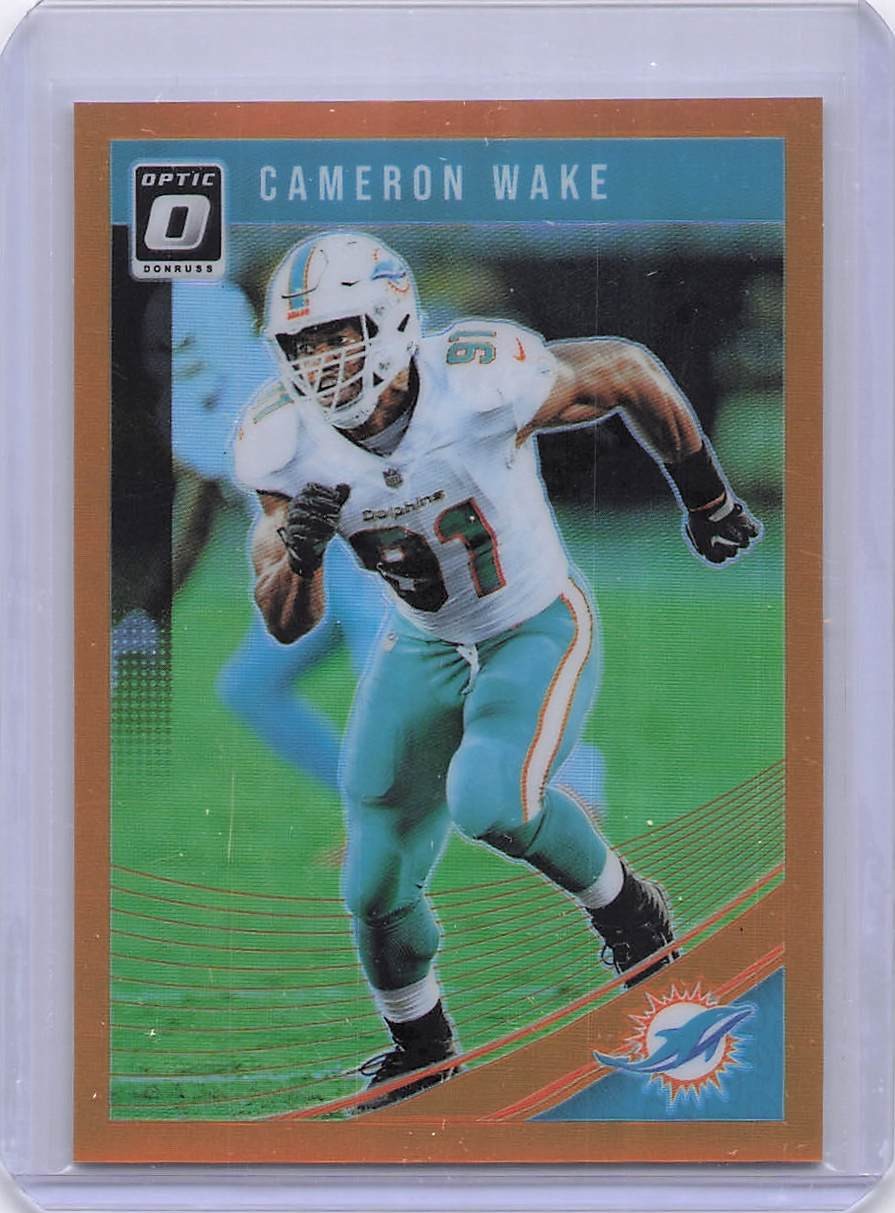 2018 Donruss Optic #60 Cameron Wake Orange #/199 Dolphins Color Match