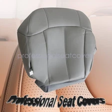 Driver Bottom Replacement Leather Seat Cover Gray For 1999 to 2002 GMC Sierra