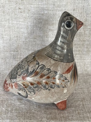 Vintage Tonala Mexican Pottery Dove Pigeon Bird Quail Hand Painted 5  Mexico