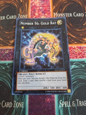Yugioh Number 56: Gold Rat ZTIN-EN013 Super Rare 1st Edition Near Mint