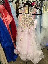 A princess-style children's dress, perfect for a 3-4 year old, in a delicate lig
