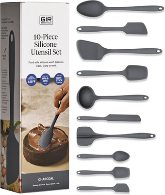 :  10-Piece Silicone Essentials Kitchen Utensils Set - Ladle, Spatula, Flip, Spo