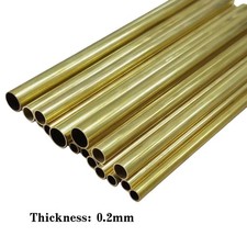 Brass Tube Pipe Wall Thickness 0.2mm OD 0.8-12mm Long 300mm Round Tubing Hollow
