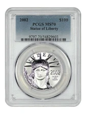 2002 $100 Statue of Liberty PCGS MS70 - $100 Platinum Eagles