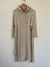 Mama B Dress Large Beige Hood Long Maxi Knit Jumper Relaxed Capsule Minimal 