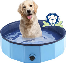 Foldable Dog Pool, Portable Pet Bath Tub and Kiddie Swimming Pool, Collapsible B