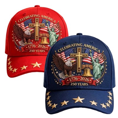 Eagle & Liberty & Cross, United States 250th Anniversary Hat   Baseball Cap