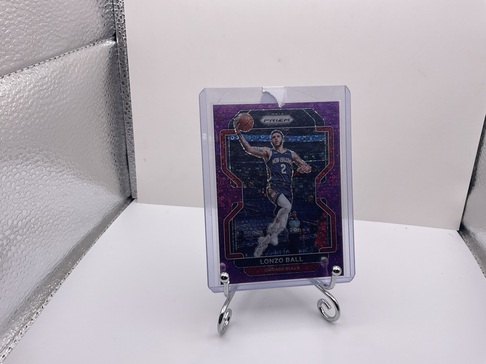 2021 Panini Prizm Fast Break Purple /75 Lonzo Ball Pelicans