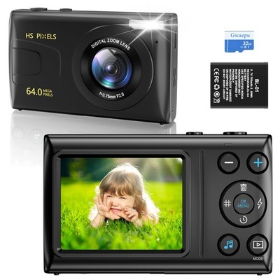 Digital , 4K 64MP Digital Point and Shoot with 18X Zoom Compact Vlogging for ...
