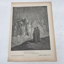 1890 Paradise Print Dante Doré The Flagellation of Christ Antique Engraving A4