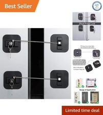 2 Pack Heavy Duty Refrigerator Locks with Keys - Child Safety Freezer Lock