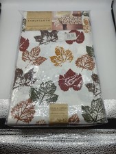 NEW Autumn Fall Tablecloth 60 x 120 inches "STAMPED AUTUMN LEAVES Oblong