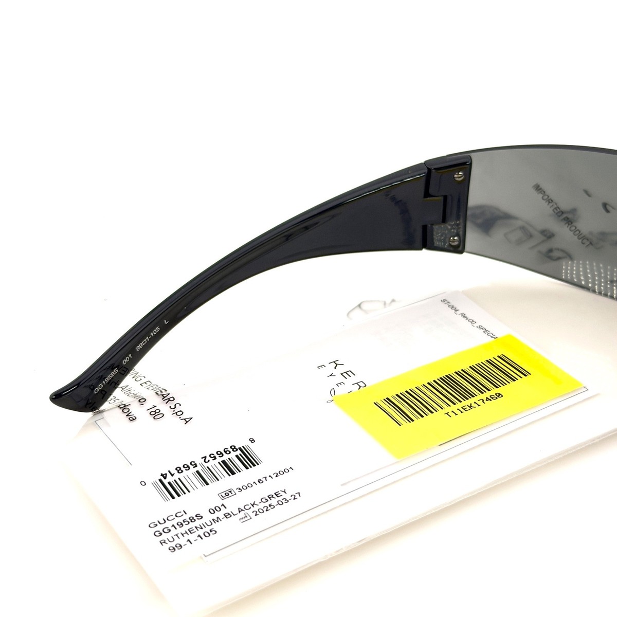 GUCCI GG1958S Black Narrow Wrap 1958 Crystal Logo Unisex Sunglass