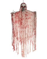 Blutiges Fetzenskelett Mit Licht, Ton Und Bewegung 170 Cm