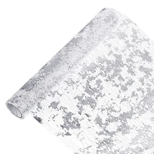 9 Feet Table Runner, Sequin Gold Foil Thin Mesh Metallic Table Runner, Silver