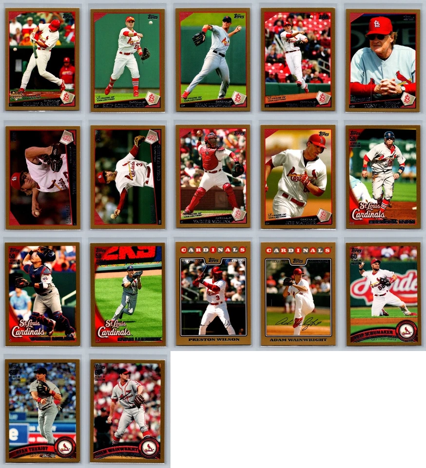 Lote de tarjetas de béisbol (17) St. Louis Cardinals Topps serie dorada numerada #/2009 casi nueva Foto 2 de 4