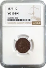1877 1C Indian Head Cent NGC VG 10 BN Very Good Brown Key Date Coin