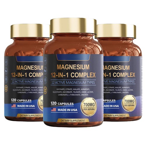 Magnesium 12 in 1 Complex 700mg - Glycinate Citrate Malate Taurate Daily Support - Picture 14 of 19