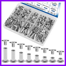 130Sets Chicago Screws Kit Silver Binding Screw Rivets for Leather Crafts