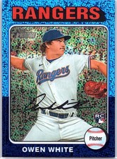 2024 Topps Heritage #168 Owen White Chrome Blue Sparkle Refractor RC