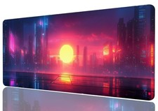 Cyberpunk Mouse Pad Neon Light Abstract Mousepad XL Large Gaming Mouse Pad La...