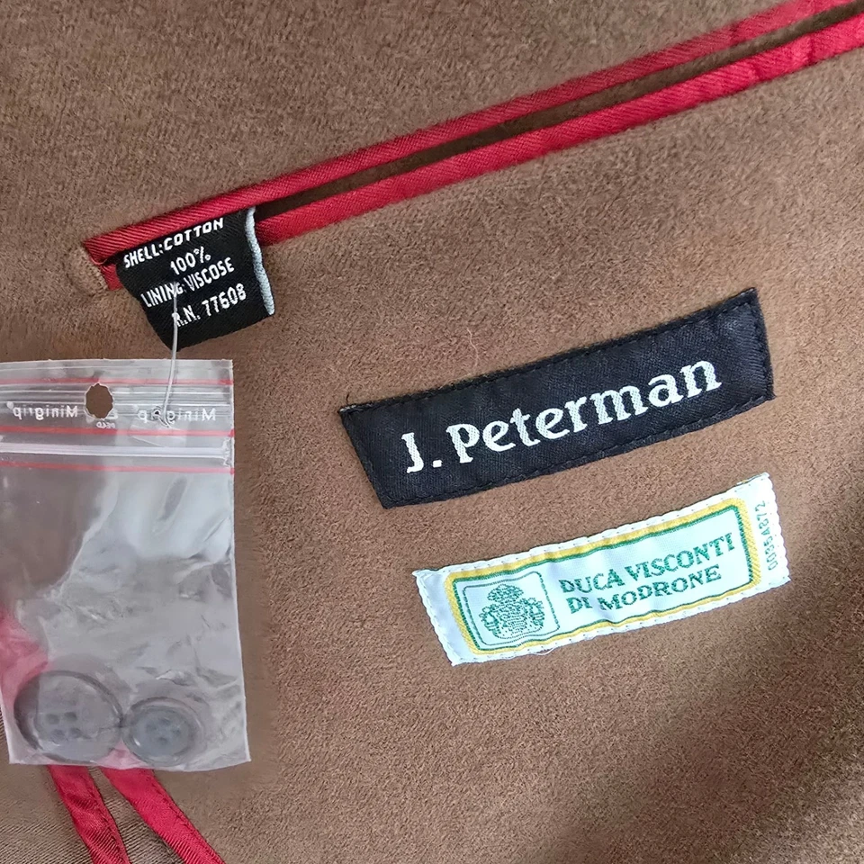 Blazer J. Peterman 44r Duca Visconti algodón puño de trabajo doble ventilación sin estructura Foto 4 de 4