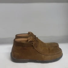 Twisted X Work Chukka Steel Toe Driving Moc Distressed Saddle Womens Size 8M
