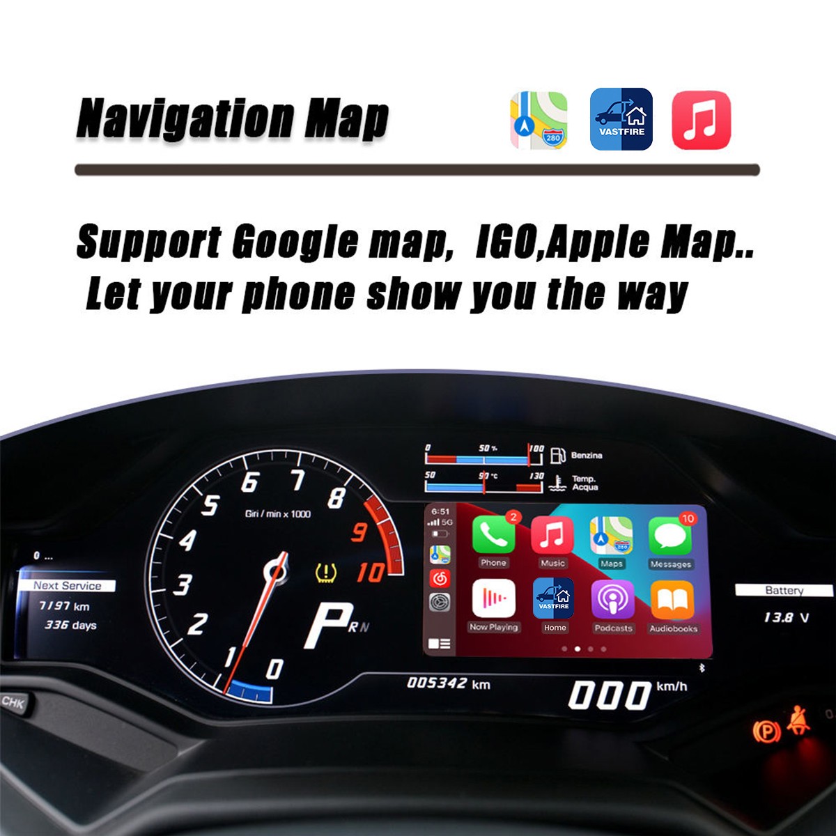 Wireless Carplay Android Auto Interface For Lamborghini Huracan LP610 2014-2018
