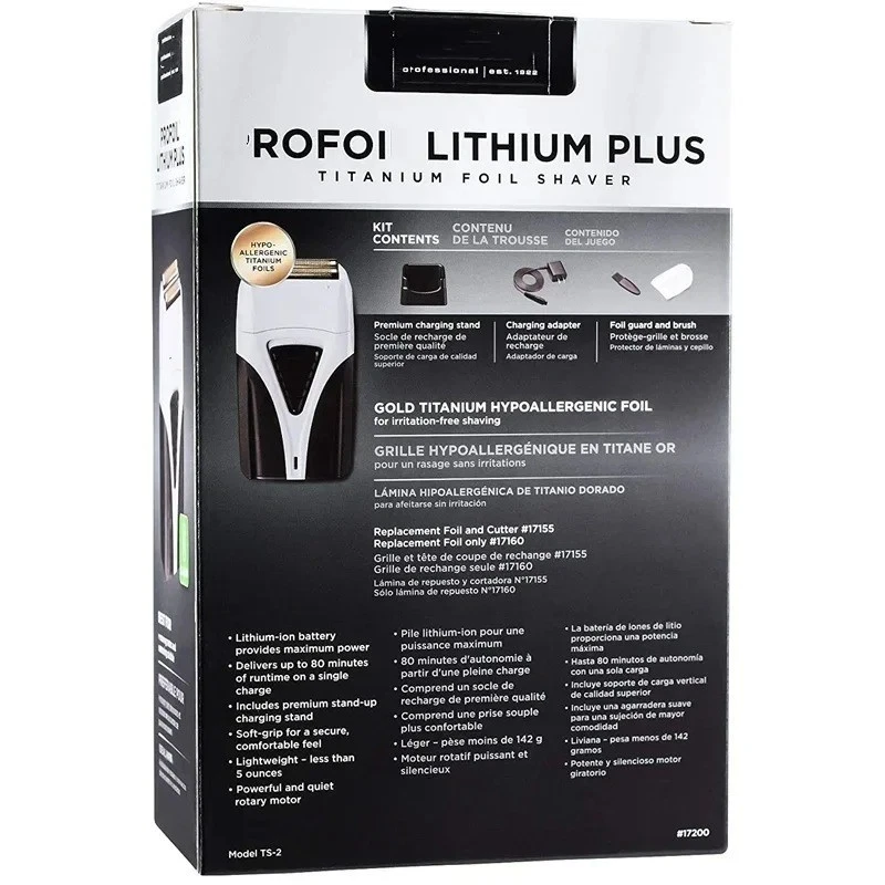 Andis Profoil Lithium Plus Titanium Foil Shaver 17200, Black/Gray, 1 Count New - Image 3 of 4
