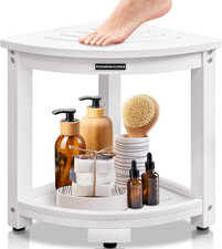 Waterproof Corner Shower Stool for inside Shower, Anti-Fading Shower Bench for S