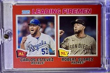 CARLOS ESTEVEZ ROBERT SUAREZ RARE TOPPS HERITAGE RED BORDER INVESTMENT CARD