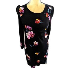 Old Navy rose loral jersey knit dress size S form fitting cotton blend?