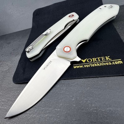 VORTEK ADMIRAL Jade G10 Fast Ball Bearing D2 Blade Folding Flipper Pocket Knife