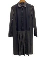 PRADA Pleated Shirt Dress 230478 40 Black